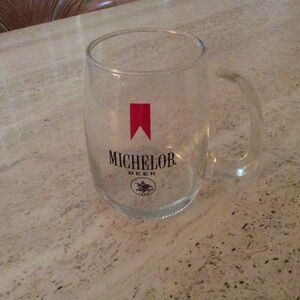 Michelob Beer Open Handle Glass Mug Stein
